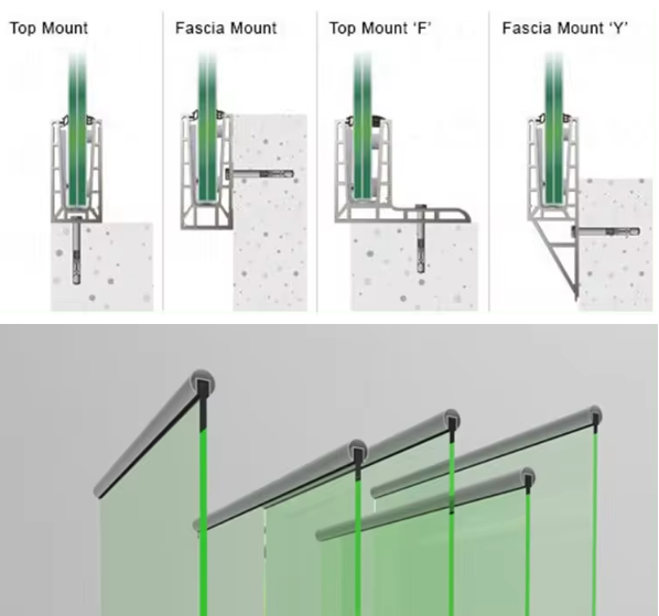 12mm Laminated Glass Railing Balustrade Profiles Aluminum Profile